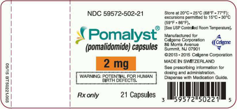Pomalyst (pomalidomide) Capsules, 2 mg - 21 Count Bottle Label