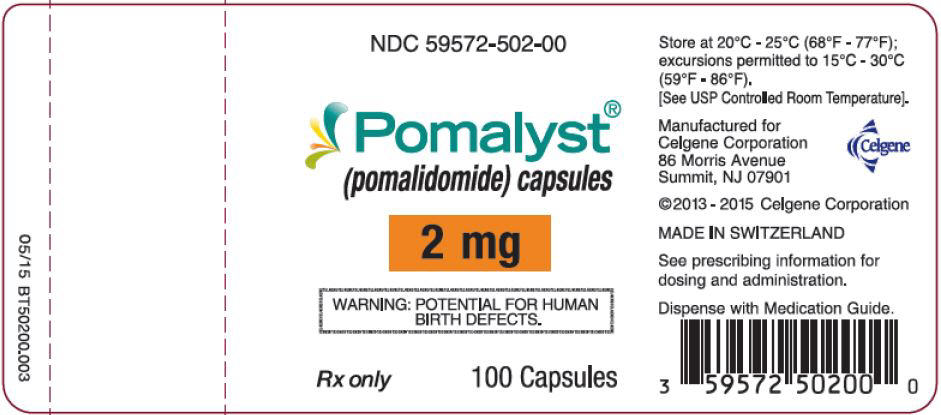 Pomalyst (pomalidomide) Capsules, 2 mg - 100 Count Bottle Label