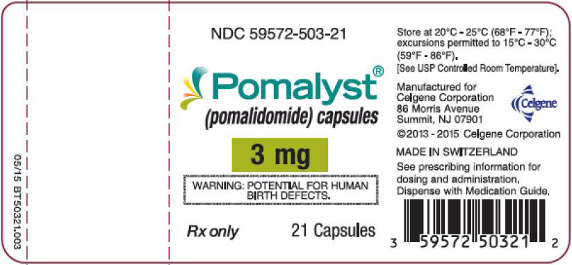 Pomalyst (pomalidomide) Capsules, 3 mg - 21 Count Bottle Label