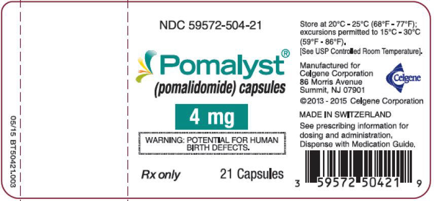 Pomalyst (pomalidomide) Capsules, 4 mg - 21 Count Bottle Label