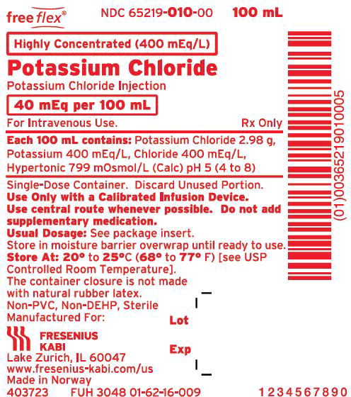 Package Label - Principal Display Panel - Potassium Chloride 40 mEq 100 mL Bag Label
