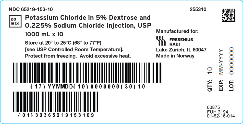 PACKAGE LABEL - PRINCIPAL DISPLAY – Potassium Chloride in 5% Dextrose and 0.225% Sodium Chloride Injection, USP Case Label
