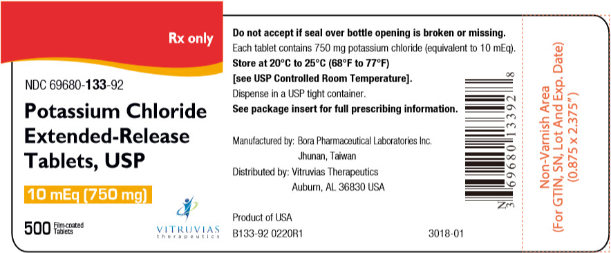 PRINCIPAL DISPLAY PANEL - 750 mg Tablet Bottle Label - 69680-133-92