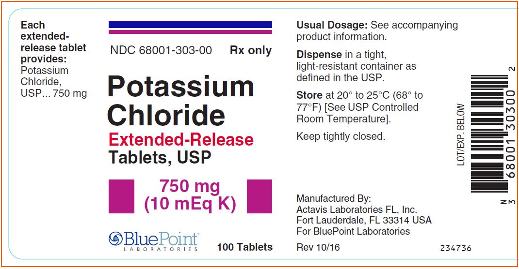 Potassium Chloride E-R Tablets, USP 750mg (10mEq K) 100 CT