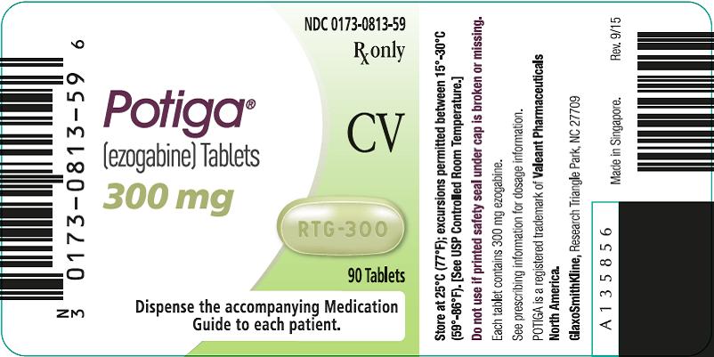 Potiga 300 mg 90 count label