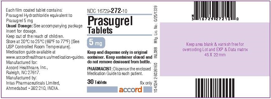 Prasugrel Tablets 5 mg 30 Tablets-Container Label