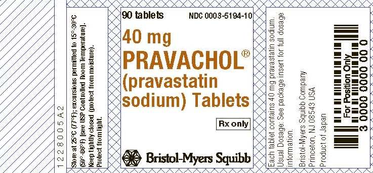 Image Pravachol 40 mg label
