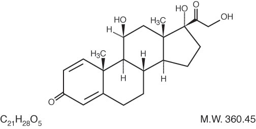 This is an image of the structural formula of Prednisolone.