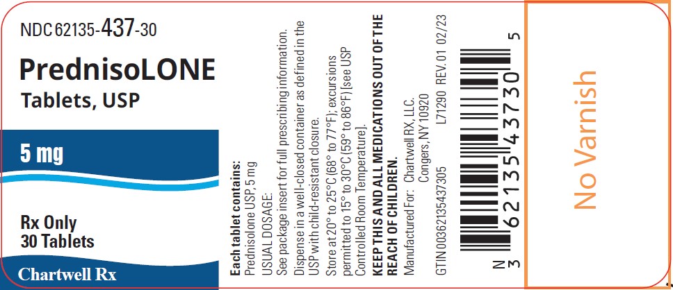 Prednisolone 5mg 30s Bottle Label