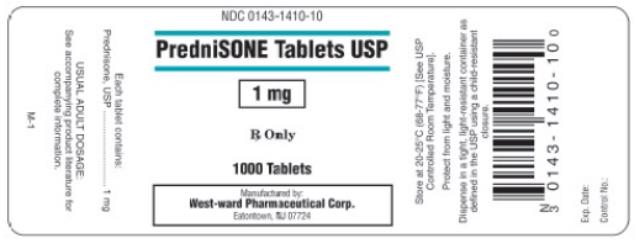 NDC 0143-1410-10
PredniSONE
Tablets USP
1 mg
1000 Tablets 
Rx Only 
