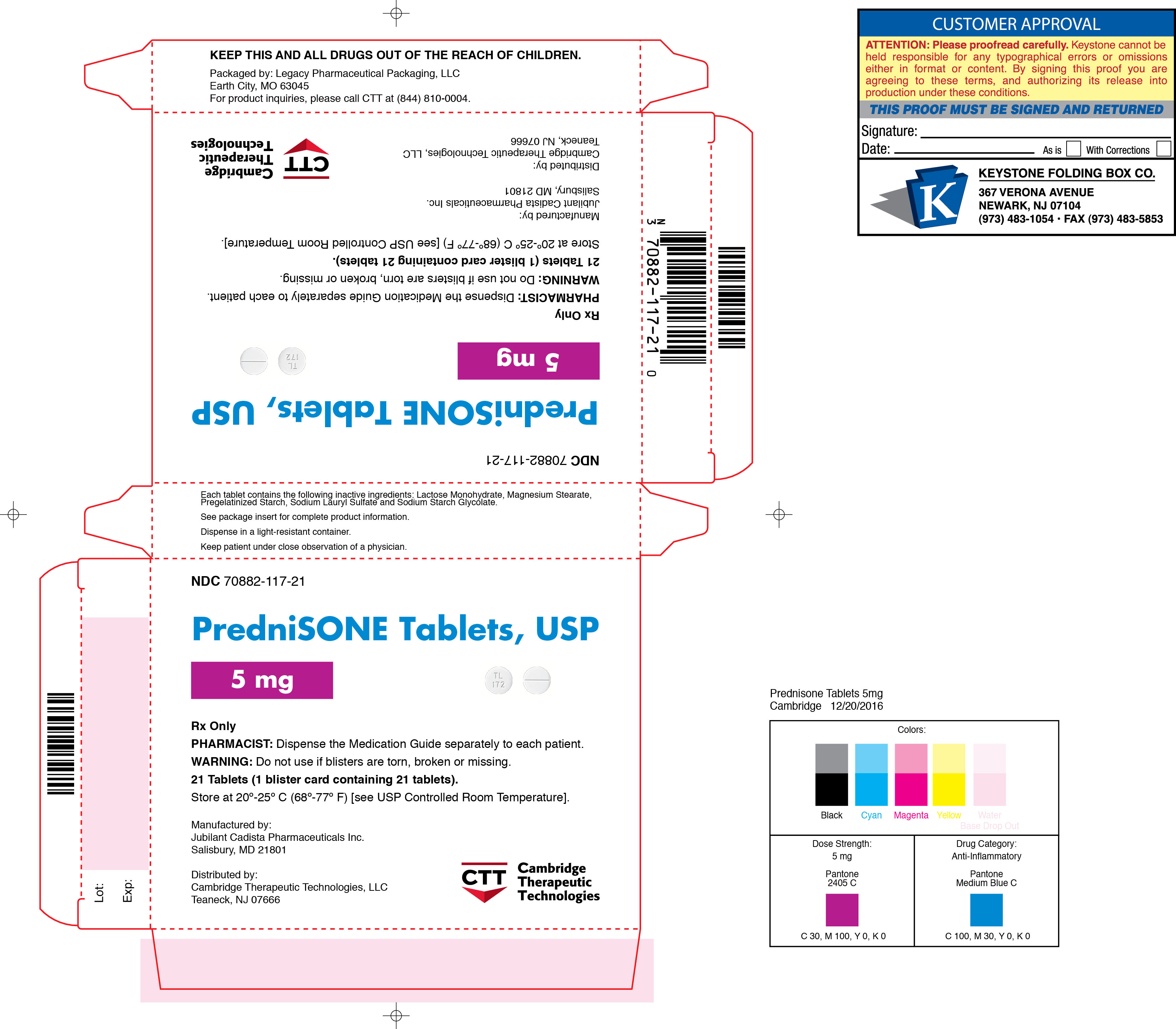 Prednisone Tablets, USP 5 mg 21 count