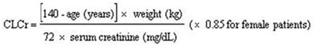 Cockcroft and Gault equation