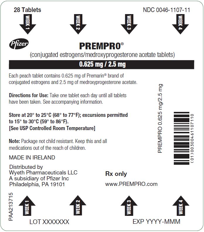 PRINCIPAL DISPLAY PANEL - 0.625 mg / 2.5 mg Tablet Blister Card