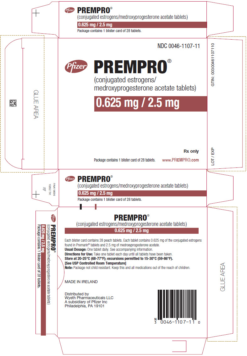 PRINCIPAL DISPLAY PANEL - 0.625 mg / 2.5 mg Tablet Blister Card Carton