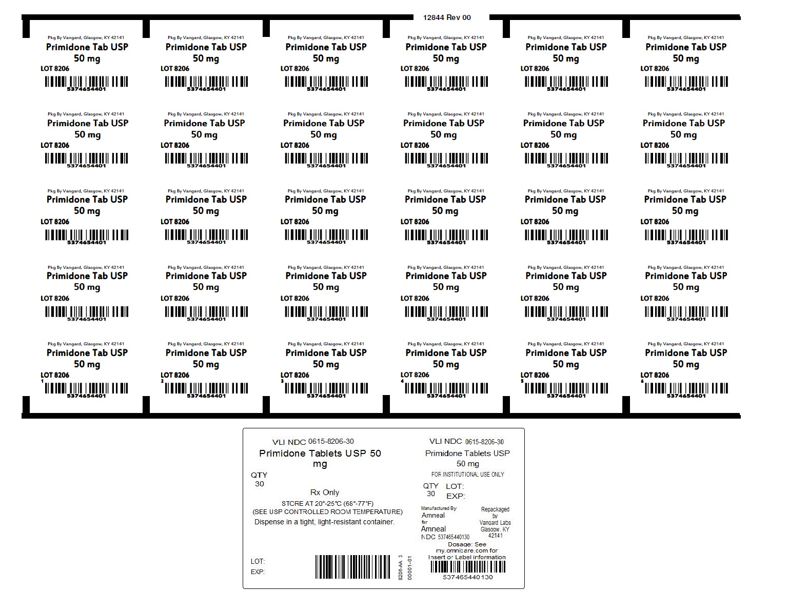 Primidone 50mg Tabs unit dose label