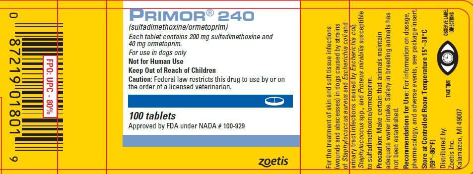 240 mg Tablet Bottle Label