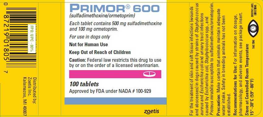 600 mg Tablet Bottle Label