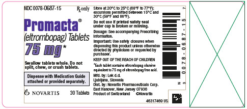 Promacta 75mg 30 count label