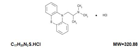 Promethazine hydrochloride structural formula