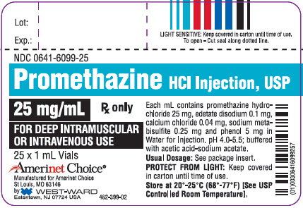 Promethazine HCI Injection, USP, 25 mg/mL, 25 x 1 mL Vials