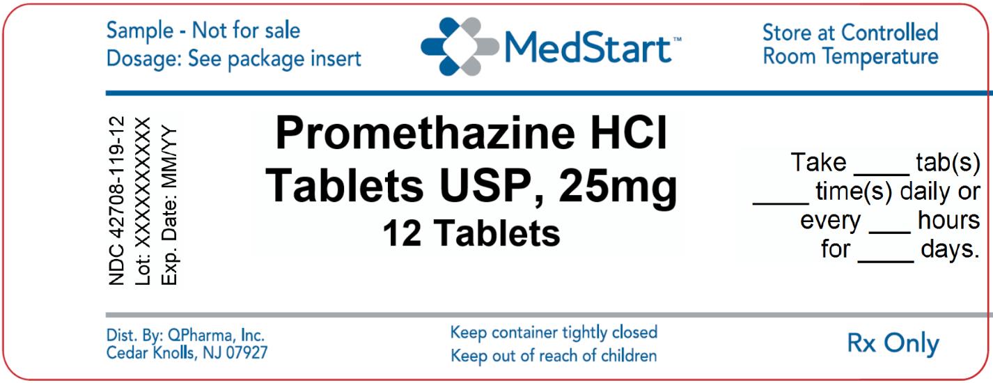 42708-119-12 Promethazine HCl Tablets USP 25mg x 12 V2