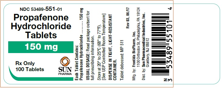 Propafenone 150mg, 100 Tablets Label