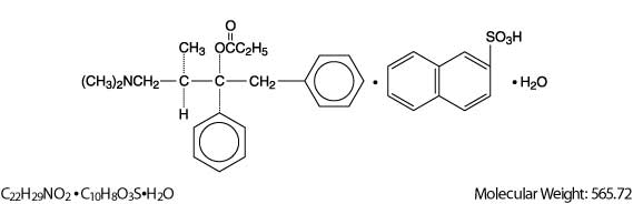This is an image of the structural formula for Propoxyphene Napsylate.