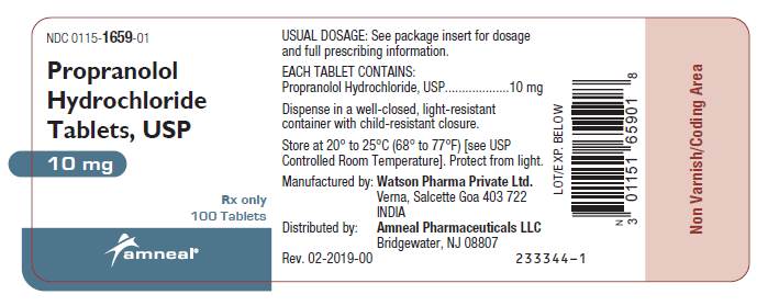 Propranolol Hydrochloride Tablets, USP 10 mg 100 Tablets Label