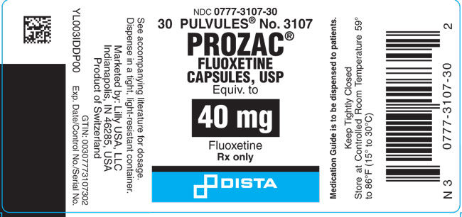 PACKAGE LABEL- Prozac 40 mg, bottle of 30
