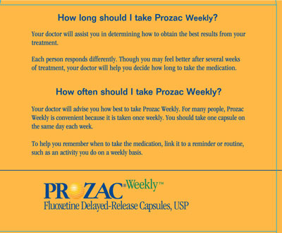 PACKAGE LABEL- Prozac 90 mg Capsules Weekly (back)