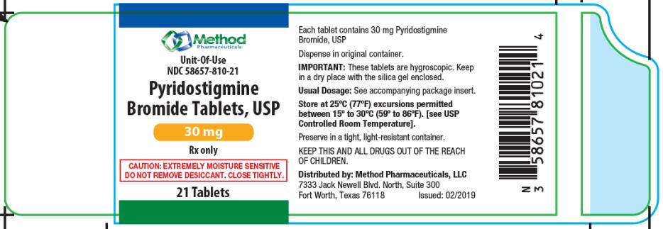 PRINCIPAL DISPLAY PANEL
Unit-Of-Use
NDC 58657-810-21
Pyridostigmine 
Bromide Tablets, USP
30 mg
Rx Only
21 Tablets
