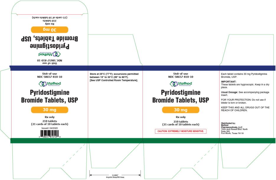 PRINCIPAL DISPLAY PANEL
Unit-Of-Use
NDC 58657-810-10
Pyridostigmine 
Bromide Tablets, USP
30 mg
Rx Only
210 Tablets
(21 cards of 10 tablets each)
