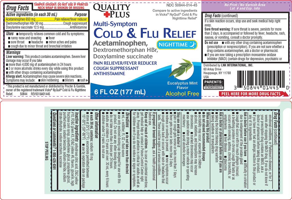 Cold And Flu Relief Multi-symptom | Acetaminophen, Dextromethorphan Hbr, Doxylamine Succinate Liquid Breastfeeding