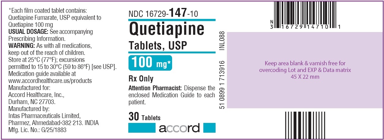 Quetiapine Tablets 100 mg