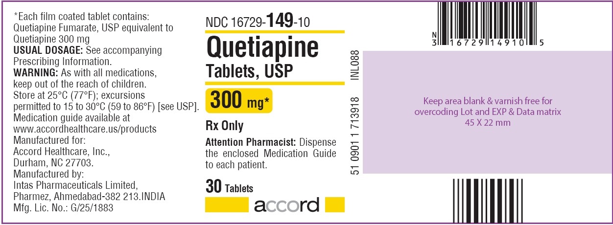 Quetiapine Tablets 300 mg
