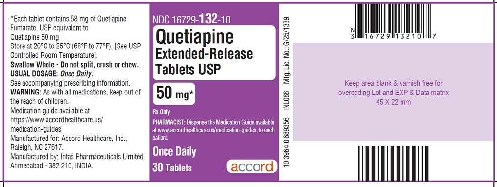 Quetiapine extended-release tablets bottle label 30 tablets
