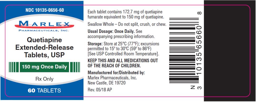 PRINCIPAL DISPLAY PANEL
NDC 10135-0656-60
Quetiapine 
Extended-Release 
Tablets, USP
150 mg Once Daily
60 TABLETS
Rx Only

