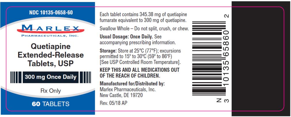 PRINCIPAL DISPLAY PANEL
NDC 10135-0658-60
Quetiapine 
Extended-Release 
Tablets, USP
300 mg Once Daily
60 TABLETS
Rx Only

