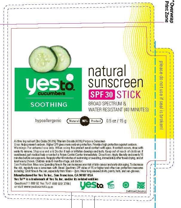 Is Yes To Cucumbers Natural Sunscreen Spf 30 Stick | Zinc Oxide, Titanium Dioxide Stick safe while breastfeeding