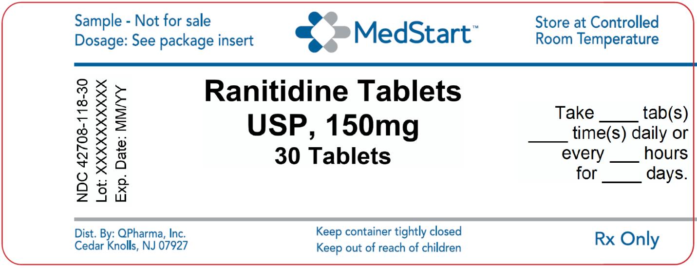 42708-118-30 Ranitidine Tablets USP 150mg x 30 V2