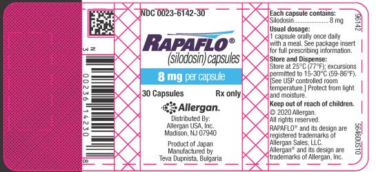 Principal Display Panel NDC 0023-6142-30 RAPAFLO 8 mg per capsule 30 Capsules Rx Only 