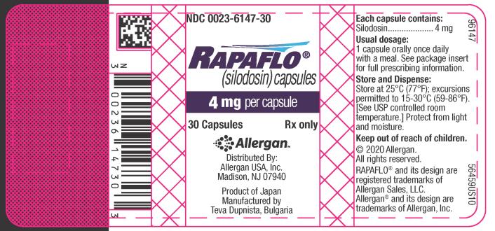 NDC 0023-6147-30 RAPAFLO 4 mg per capsule 30 Capsules Rx Only 