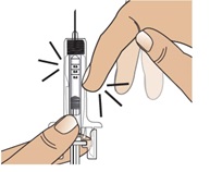 Guide to parts - Prefilled Syringe use.