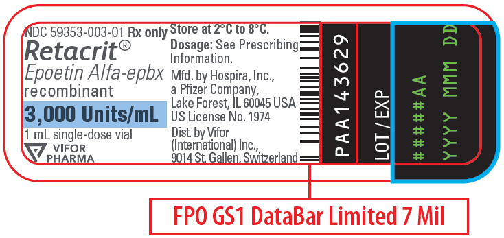 PRINCIPAL DISPLAY PANEL - 3,000 Units/mL Vial Label