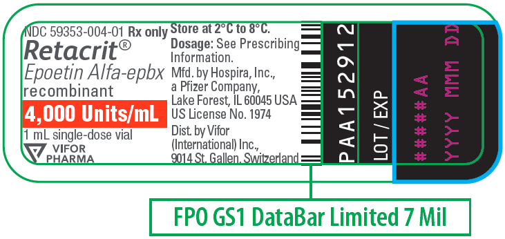 PRINCIPAL DISPLAY PANEL - 4,000 Units/mL Vial Label