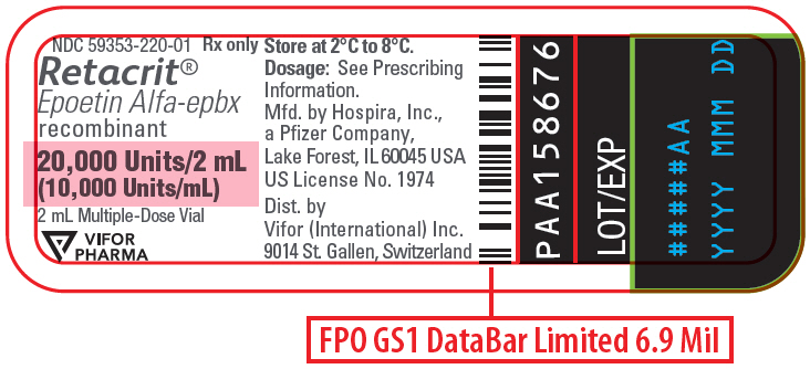 PRINCIPAL DISPLAY PANEL - 20,000 Units/2 mL Vial Label