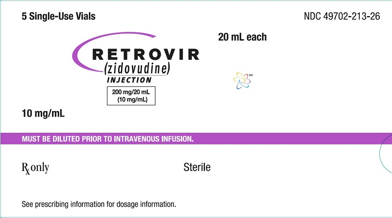 Retrovir IV 20 mL vial 5 count carton