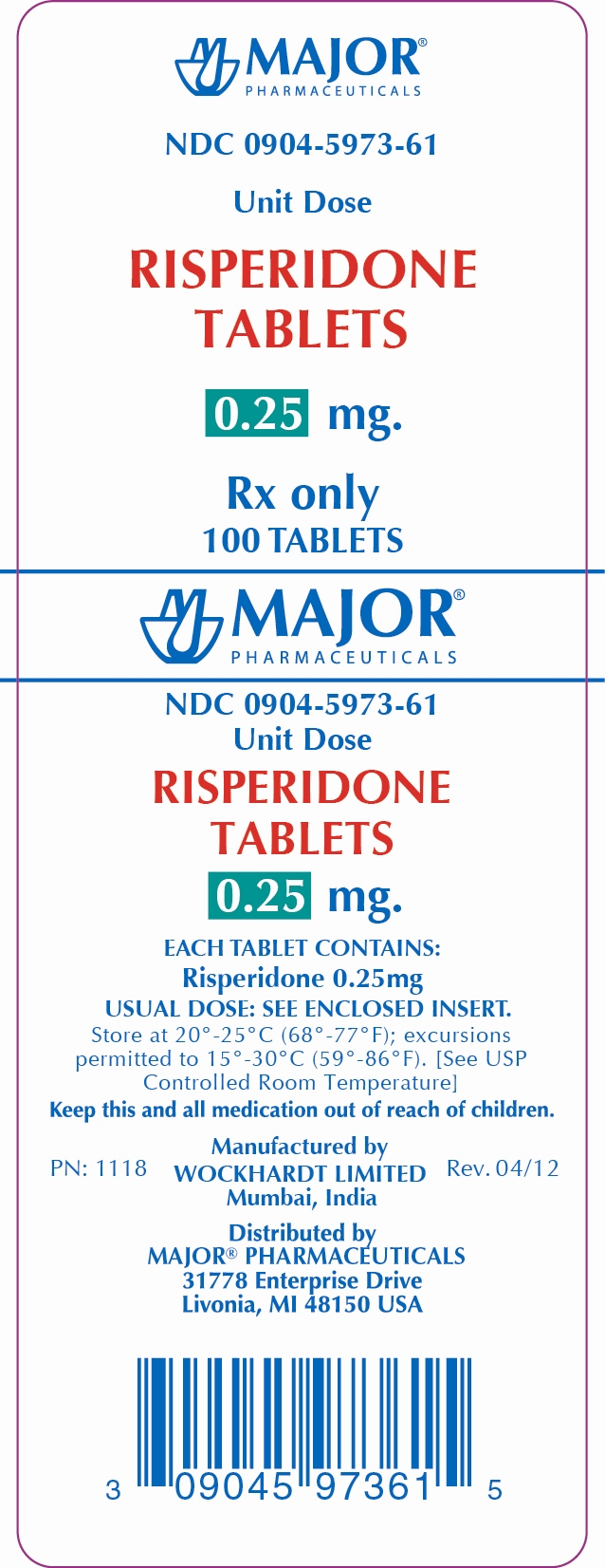 Risperidone Tablets 0.25mg