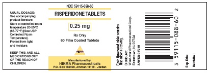 Risperidone Tablets 0.25 mg/60 tablets
