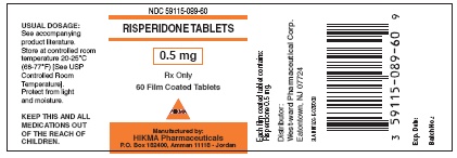 Risperidone Tablets, 0.5 mg/60 tablets
